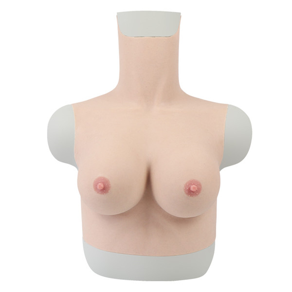 Cカップ　短型タイプ　おっぱい　 ハイネック　人工乳房　シリコン製　上半身　谷間　女装レイヤー　着用便利4