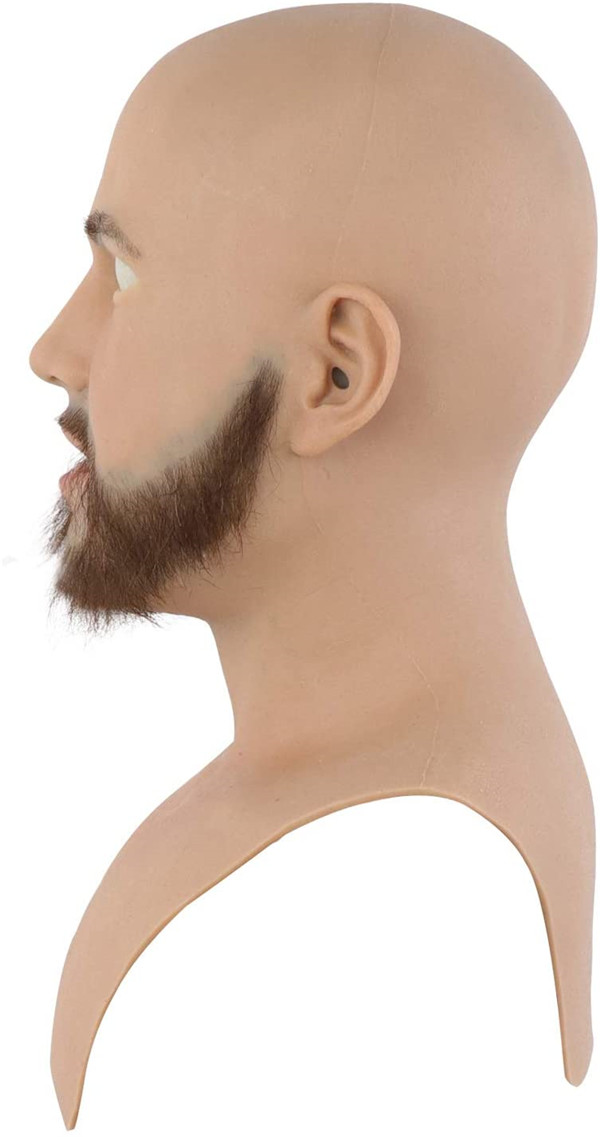 男性マスクシリーズ-3　シリコン製　ひげあり/なしのスタイル　超リアル　おしゃれ　コスプレ　仮装　変装仮面6
