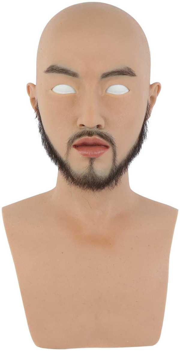男性マスクシリーズ-4　シリコン製　ひげあり/なしのスタイル　超リアル　おしゃれ　コスプレ　仮装　変装仮面5