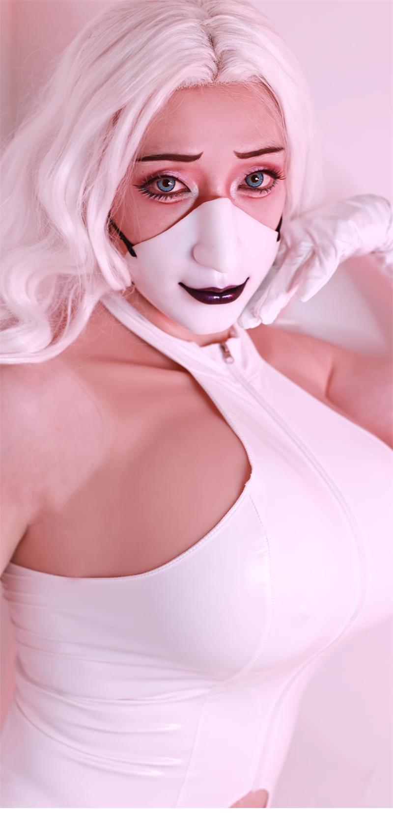 黒色/白色シリコン製　半面マスク　SMゲーム　ハーフマスク　女装道具2