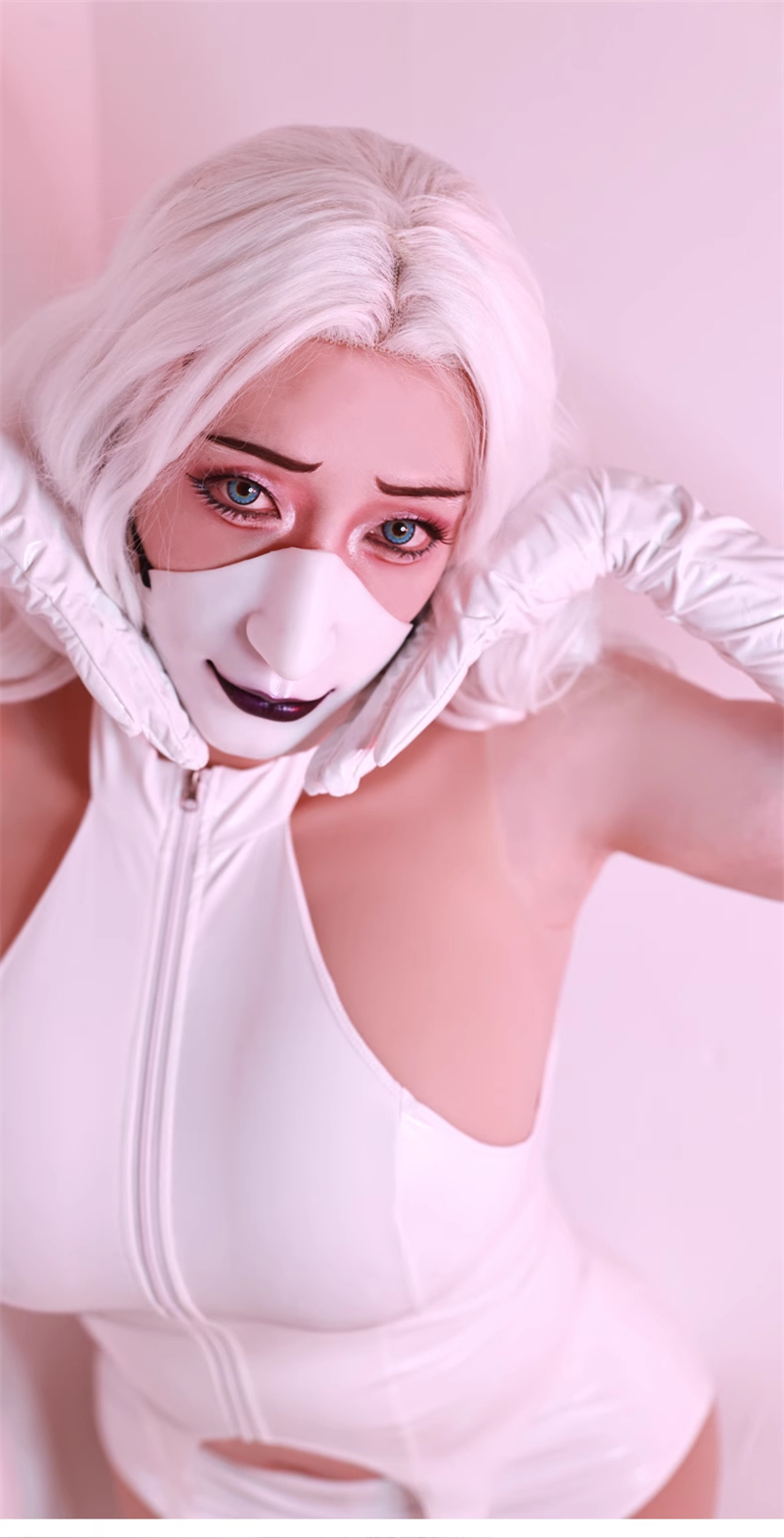 黒色/白色シリコン製　半面マスク　SMゲーム　ハーフマスク　女装道具3