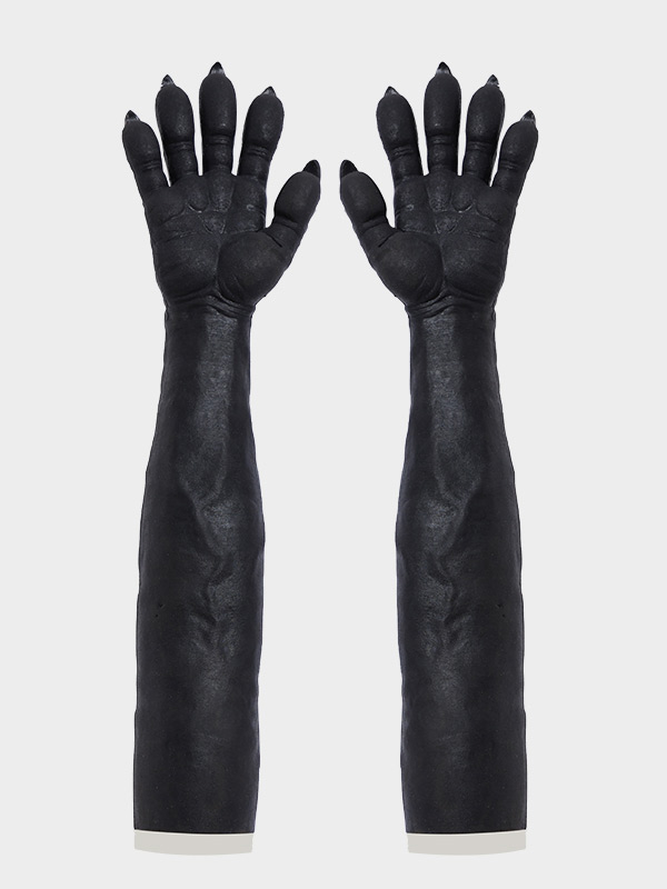 黒犬　獣人変身スーツ　シリコン製　犬のマスクA/B＆袖付き偽腹筋＆ロングパンツ＆手袋＆足袋9
