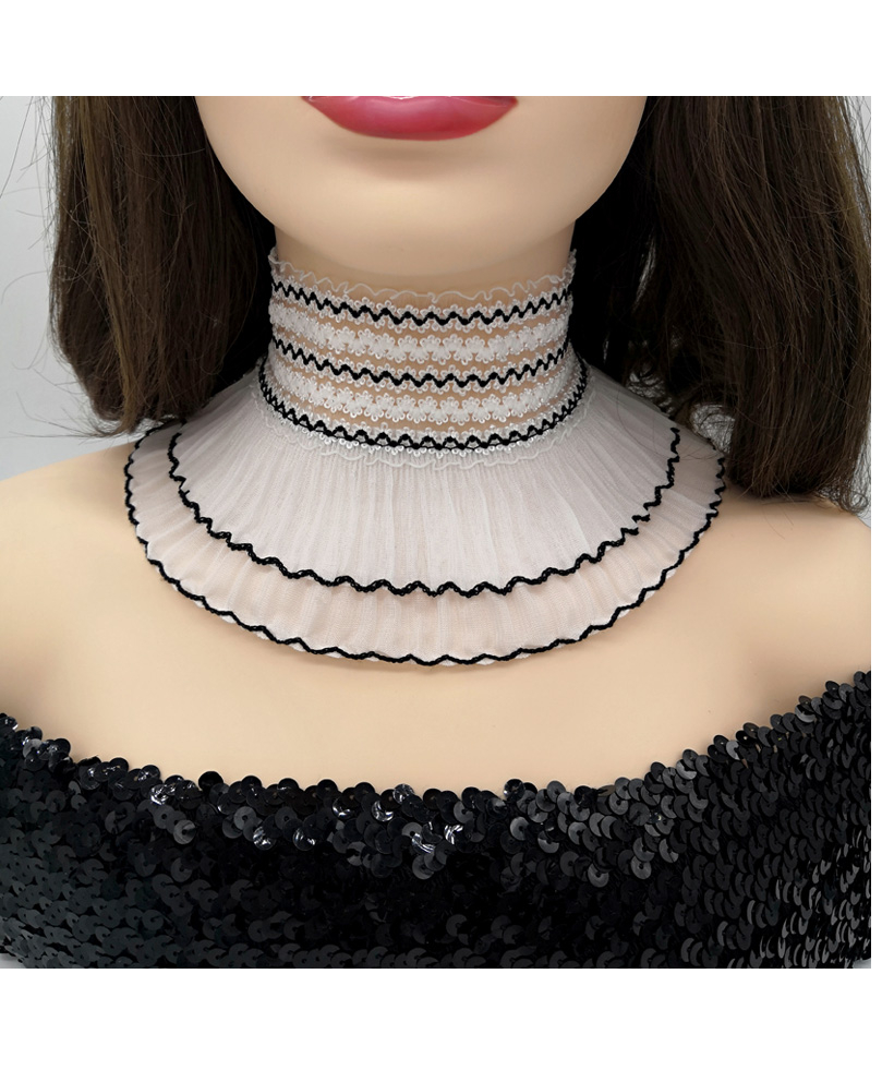 欧米風 チョーカー 男女兼用 レース シリコンバストの首部分を隠す 鎖骨choker CD変装用小物 サイズ調節可能 アクセサリー