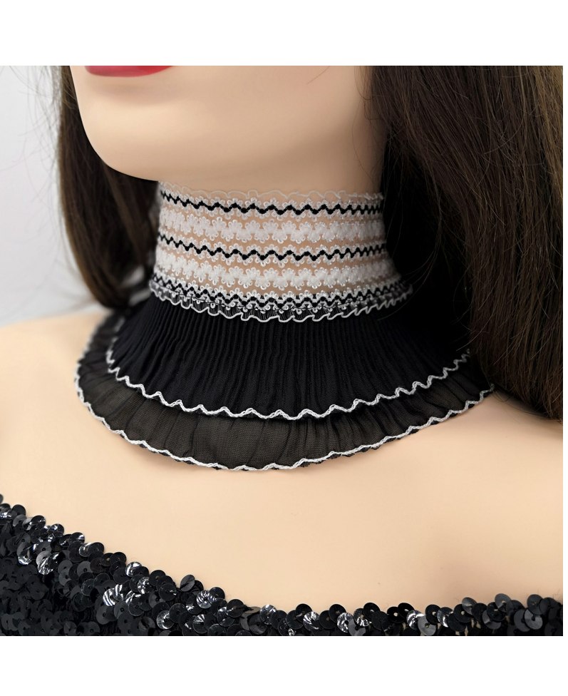 欧米風 チョーカー 男女兼用 レース シリコンバストの首部分を隠す 鎖骨choker CD変装用小物 サイズ調節可能 アクセサリー