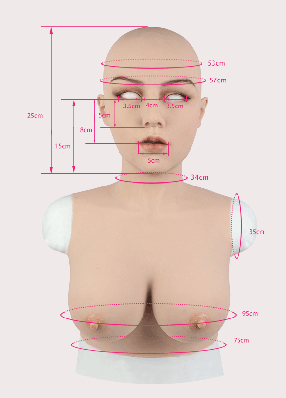 Femask　マスクと皮膚付き　Eカップ　シリコンおっぱい　男の娘　クロスドレス　女装 メイク　シリコンバスト　女装　道具-2