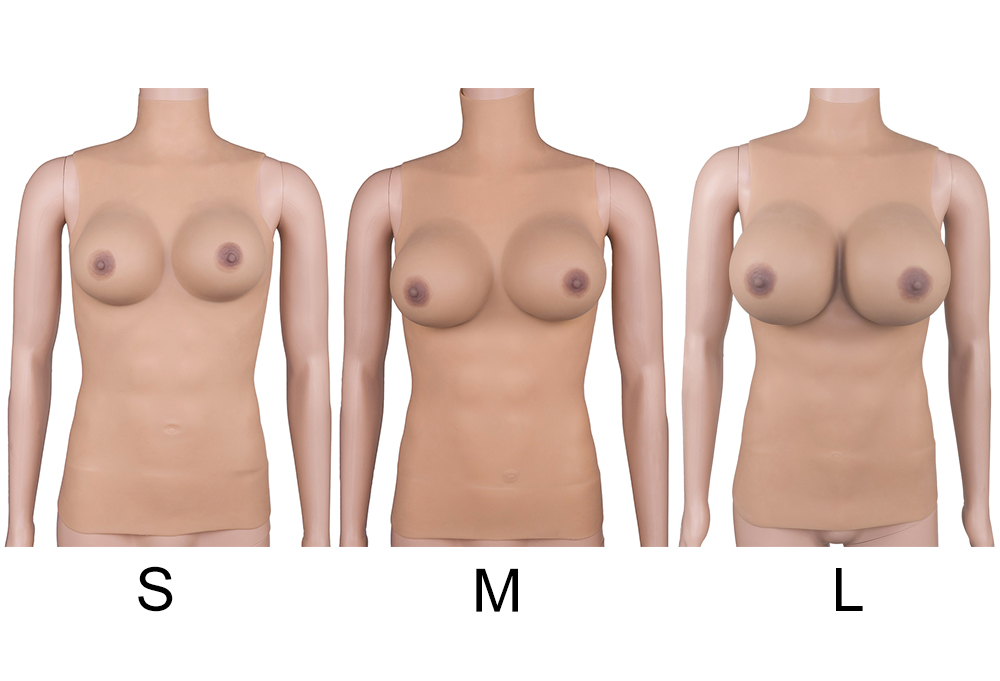 D-Hカップ　シリコンバスト　背中ファスナー付き　豊胸 　巨乳　人工乳房　超リアル女体化　収縮性良く　シリコン充填1