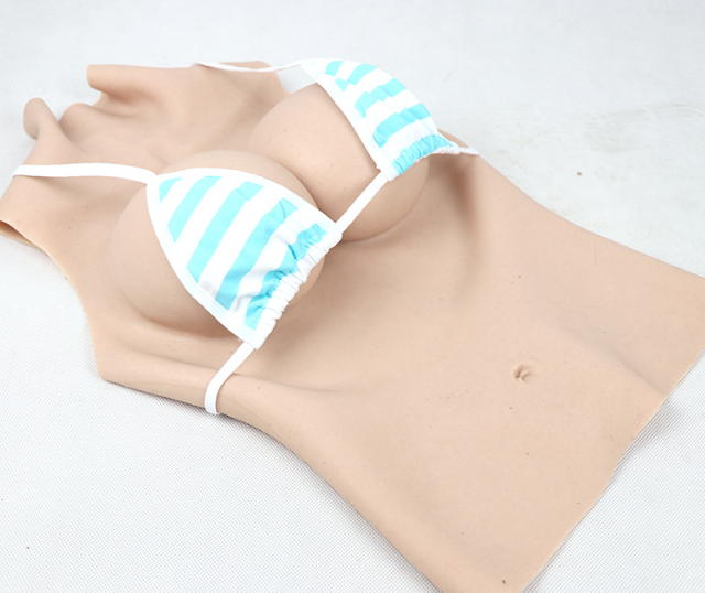 巨乳　Gカップ　超リアル　仮胸　谷間　シリコンバスト　へそ付き　女装体験　巨乳愛好者へのプレゼント　収縮性良く-9