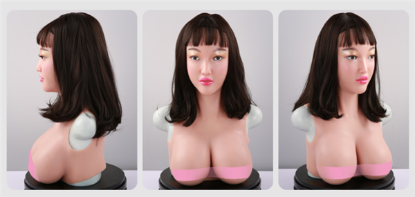 「時間限定激安特価」セール中！！！Eカップ　美少女　マスク付きシリコンバスト　超リアル　収縮性良く　シリコン充填　CD　NH　女装子必須　お買い得！-2