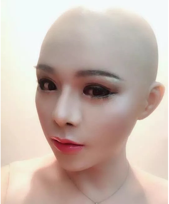 美人の御姉様　HAENA　女神メイク付き　シリコン製　目無し　D Cupオッパイ付きフィメールマスク　谷間　シリコン充填　胸　柔らかい-5