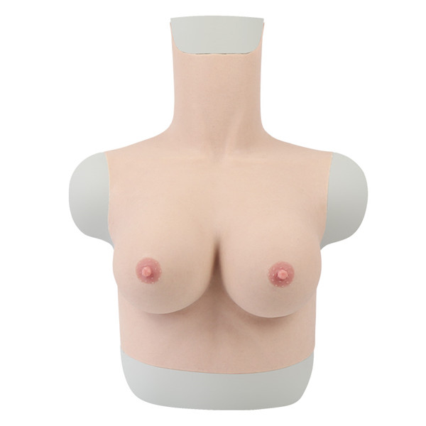 Cカップ　短型タイプ　おっぱい　 ハイネック　人工乳房　シリコン製　上半身　谷間　女装レイヤー　着用便利-7