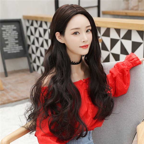 ロングカール　かわいい姫様ウィッグ　耐熱ファイバー　小顔効果　女性用　巻き髪　ネット付き　ウィッグ　レディース-5