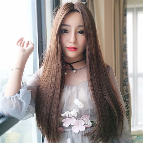 大人気！！！ロングウィッグ　ファッション　可愛いスタイル　自然な質感　フルウィッグ　ネット付き 　かつら　女性用　ＣＤ　男の娘　変装好物-5