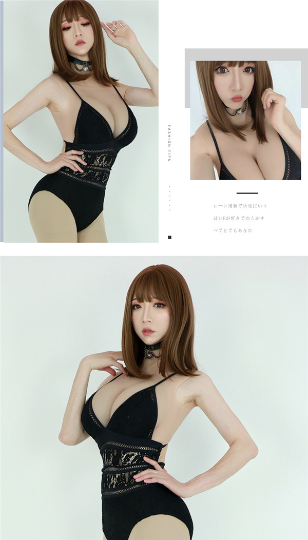 「動画あり」Fカップ　短型タイプ　ハイネック　豊胸　高級シリコン製　リアル仮胸　シリコンバスト　収縮性良く　男の娘　クロスドレス　女装子グッズ-9