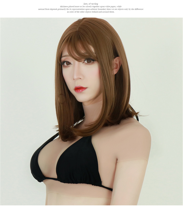 五代目　夏のお勧めタイプ　Bカップ　短型タイプ　袖付き　仮胸　おっぱい　クロスドレス　男の娘　シリコンバスト-5