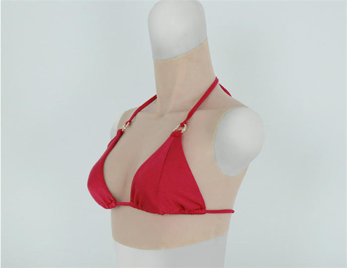 夏の改良版　Bカップ　超リアル仮胸　ハイネック　短型タイプ　シリコンバスト　CD　ニューハーフ　女装コスプレ　女装レイヤー-10