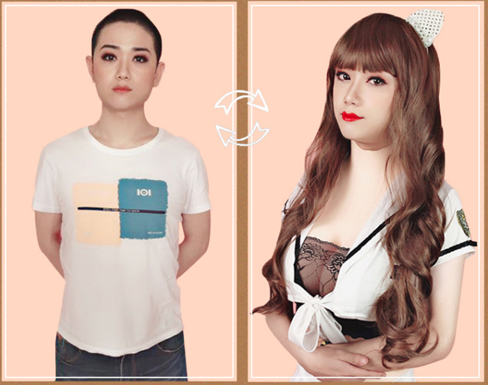 【女装子入門セット おっぱいは無料でシリコン充填物にアップグレード】初体験おススメ　 皮膚付き上半身+性転換パンツ　初心者向け　数量限定　無くなり次第終了-4