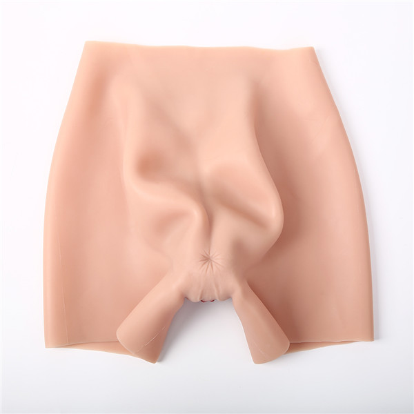 シリコンパンツ　臍付き　本物のような偽陰　導尿/挿入可能 　高品質　無臭　超柔らかい　美尻　変装下着　女装入門　初心者へお勧め　お買い得-5