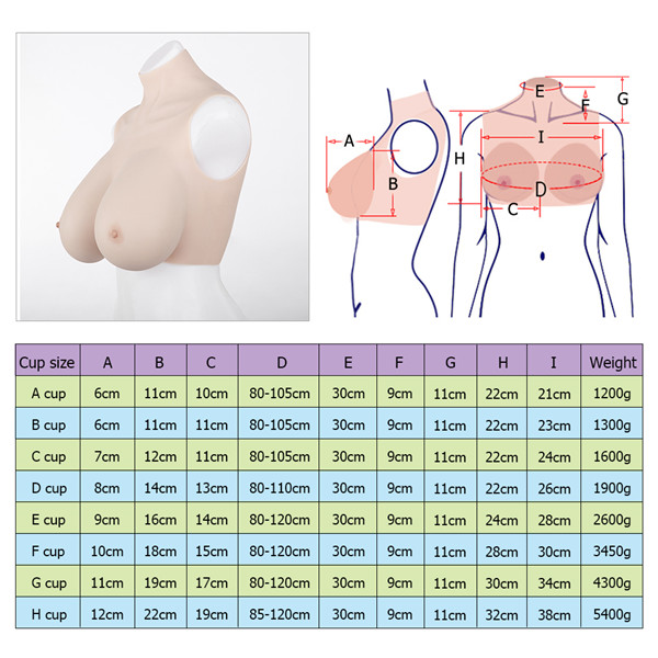 超高品質　シリコンバスト　A/B/C/D/E/F/Hカップ　人工乳房　短型タイプ　背中が涼しいタイプ　超柔らかい素材制　着用便利　男の娘　女体化おっぱい女装　変装cd着用　お勧め-1