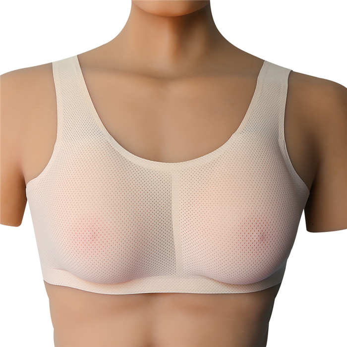 A/B/C/D/Eカップ　高品質シリコンバストとブラジャーのセット　巨乳愛好者へのプレゼント　水滴形/三角形/半球形　おっぱい　ブラジャーが通気性良く　2色あり　人工 バスト　着脱便利　男女兼用-1