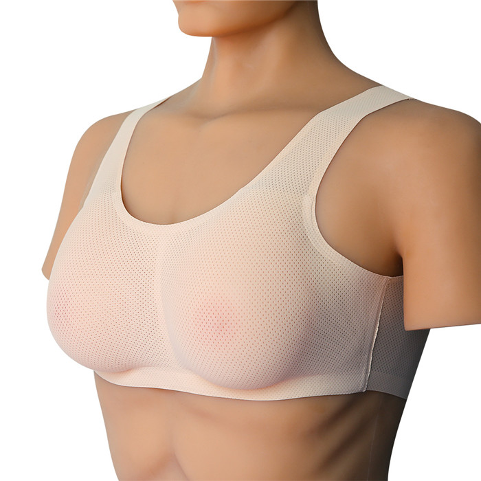 A/B/C/D/Eカップ　高品質シリコンバストとブラジャーのセット　巨乳愛好者へのプレゼント　水滴形/三角形/半球形　おっぱい　ブラジャーが通気性良く　2色あり　人工 バスト　着脱便利　男女兼用-2