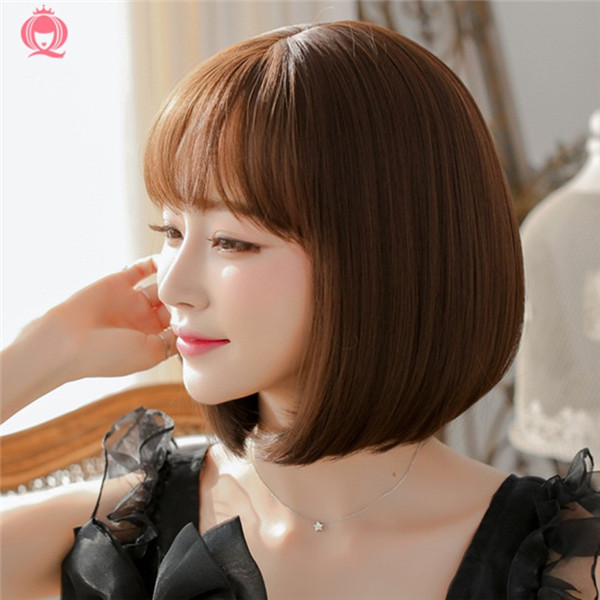 ヘアボブスタイル　ショートヘア　小顔効果　自然　可愛いスタイル　ネット付き　耐熱　ウィッグ-3