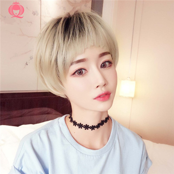 短いタイプ　ヘアボブスタイル　かっこいい　ウィッグ　長さ25ｃｍ　人工頭皮　耐熱　ネット付き　女装　かつら1