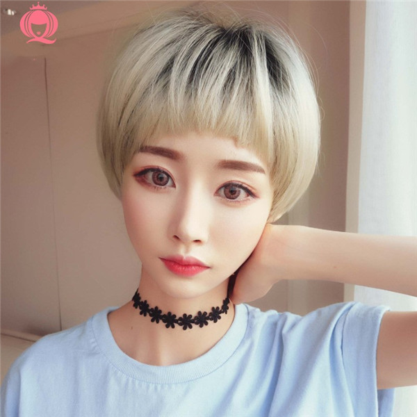 短いタイプ　ヘアボブスタイル　かっこいい　ウィッグ　長さ25ｃｍ　人工頭皮　耐熱　ネット付き　女装　かつら-2