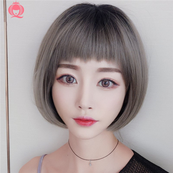 短いタイプ　Bob Style　ウィッグ　長さ25ｃｍ　人工頭皮　耐熱　ネット付き　女装　レディース　かつら　女装体験1