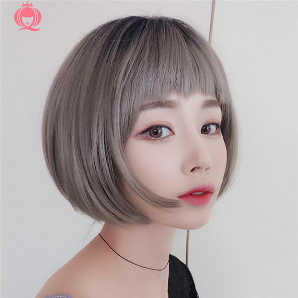 短いタイプ　Bob Style　ウィッグ　長さ25ｃｍ　人工頭皮　耐熱　ネット付き　女装　レディース　かつら　女装体験-2