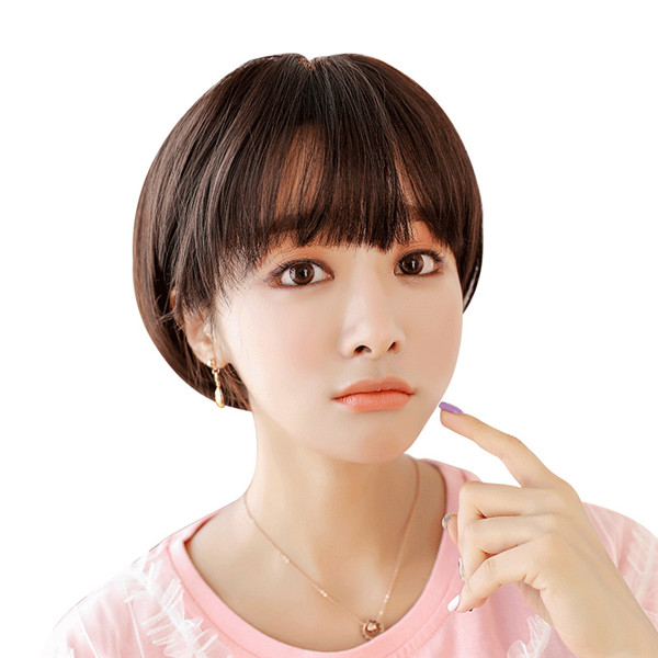 ヘアボブスタイル　大人可愛いウィッグ　自然黒髪　長さ28ｃｍ　人工頭皮　耐熱　ネット付き　軽い　質感自然　日常カツラ　変装用小物-1