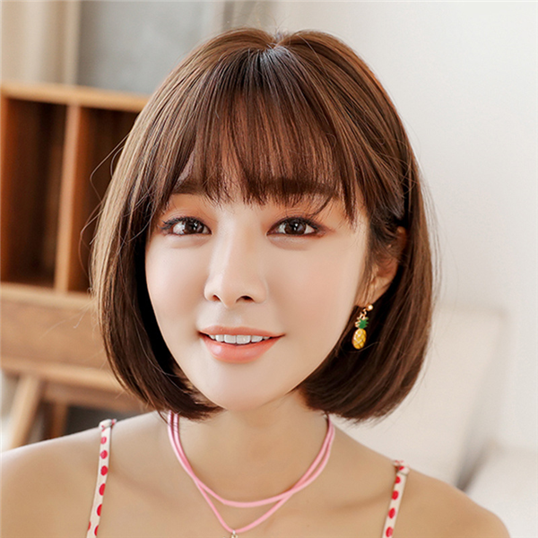大人可愛い　ショートボブスタイル　ウィッグ　长めの前髪　小顔見せ　お手入れ簡単ボブ　長さ30ｃｍ　人工頭皮　耐熱　ネット付き　軽い　日常用カツラ　男の子　女装　かつら-1