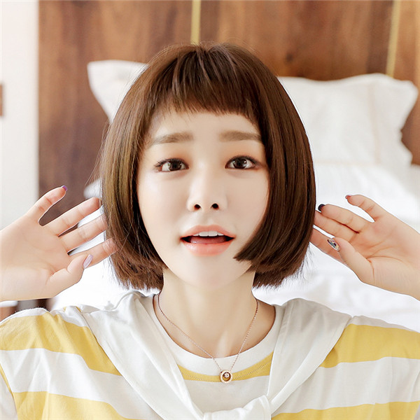 ショートボブスタイル　大人可愛いウィッグ　小顔効果抜群　お手入れ簡単ボブ　長さ25ｃｍ　人工頭皮　耐熱　ネット付き　軽い　日常用カツラ　男の子　女装　かつら　-1