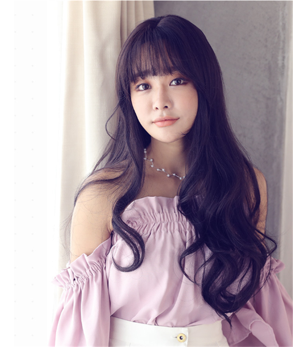 自然黒色　ロングカール　长めの前髪　かわいい姫様ウィッグ　グラマラス　小顔見せ　ファッション ふんわり　長さ70ｃｍ　人工頭皮　耐熱　ネット付き　軽い　日常用カツラ　男の子　女装　かつら-1