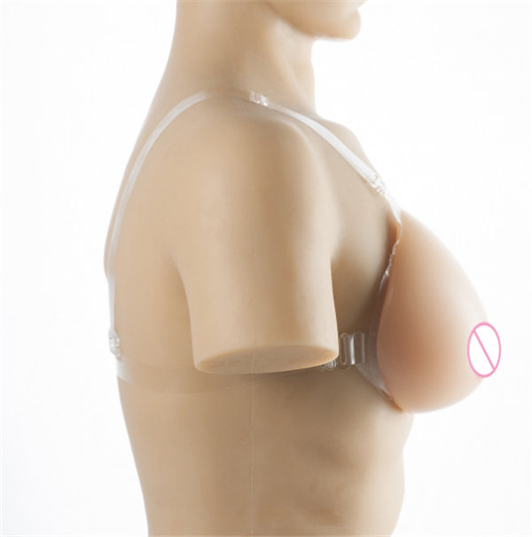 透明調節可能なショルダーストラップ付きのシリコンバスト　Aカップ-Lカップ　小さな乳房から超巨乳までのサイズ　女性の豊胸　男の娘の変装　超便利　変装cd　通販-4