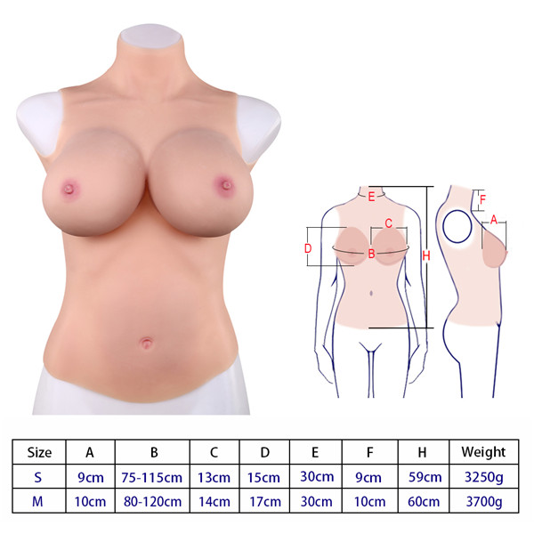 高品質　シリコンバスト　Ｇカップ　巨乳　半身タイプ　人工乳房　ハイネック　臍付き　完璧に魅力的な女王に変身　男の娘へお勧め　豊胸　CD　変装用品　販売-1