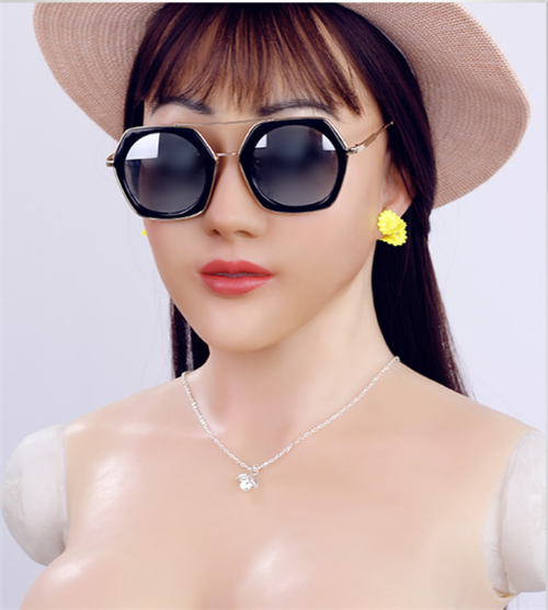 「時間限定激安特価」Angel　シリコンおっぱい　Eカップ　綺麗な顔　夢の恋人　Female Mask　メイク付き　手触り良い　変装道具　女装必須-4