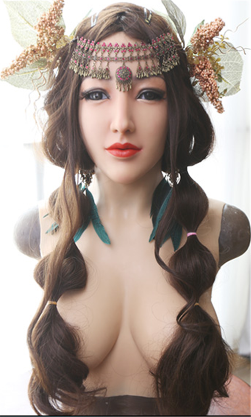 Alice　美しい若妻　Dカップ　Femaskマスクと皮膚付き　シリコンおっぱい　クロスドレス　男の娘　女装レイヤー　女装必須-2