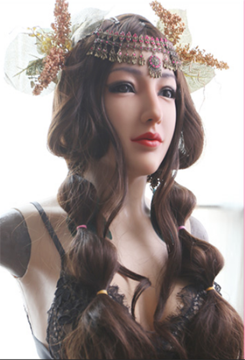 Alice　美しい若妻　Dカップ　Femaskマスクと皮膚付き　シリコンおっぱい　クロスドレス　男の娘　女装レイヤー　女装必須-3