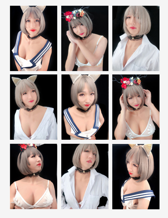 七代目　人工乳房　半身タイプ　蜜桃胸　ハイネック　D/Eカップ選択可能　超リアルの手触り　最新の凹凸のデザインは通気性が良い　油を出なく　光線反射なし　シリコンバスト　豊胸の効果が著しい　男の娘へお勧め-9