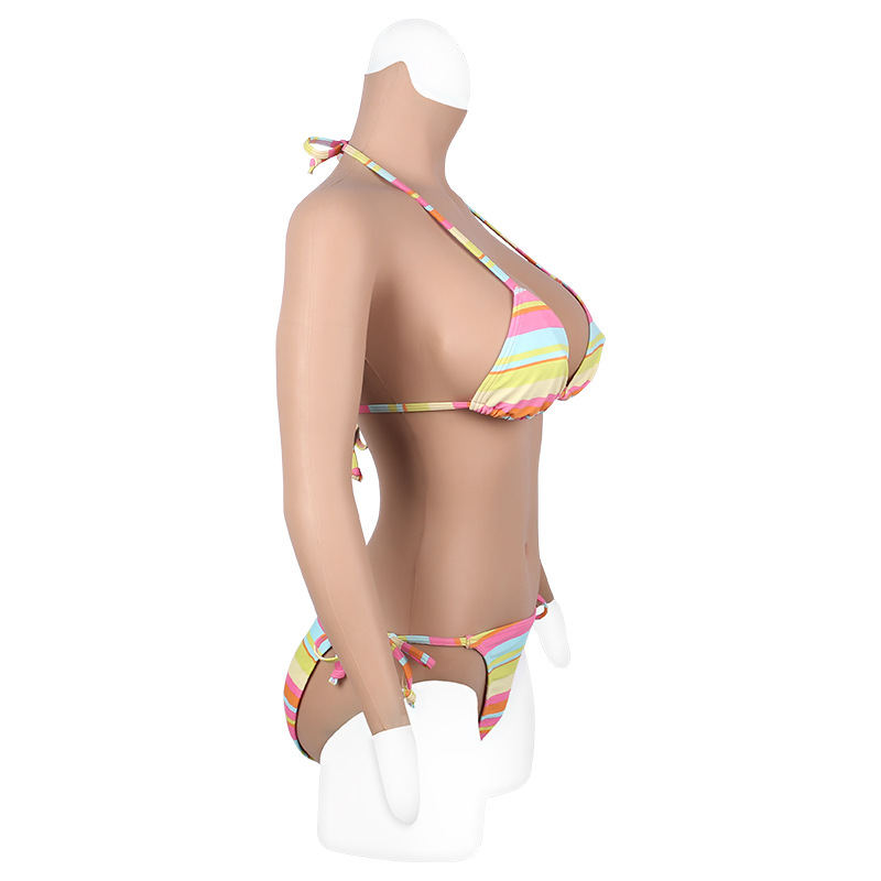 限定特価セール！！！C/D/Eカップ　女体化おっぱい女装　袖あり　シリコン充填バスト　女装外出　ニューハーフシリーズ　ボディスーツ　男の娘　お勧め女装用品　通販-9