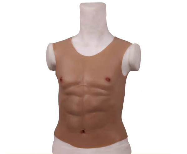 大推薦　シリコン製の偽腹筋　筋肉スーツ　半身タイプ　筋肉仮装　コスプレ道具　筋肉マン　販売3