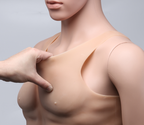 強い男性らしい　筋肉仮装　シリコン製　胸を厚くなるデザイン　偽腹筋　筋肉スーツ　半身タイプ　羨ましい胸筋肉　コスプレ道具　販売　人気上昇中-4