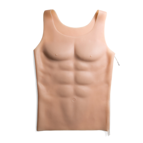 ファスナー付き　筋肉仮装　LSRシリコン製　筋肉スーツ　半身タイプ　コスプレ道具　偽腹筋　通販-5