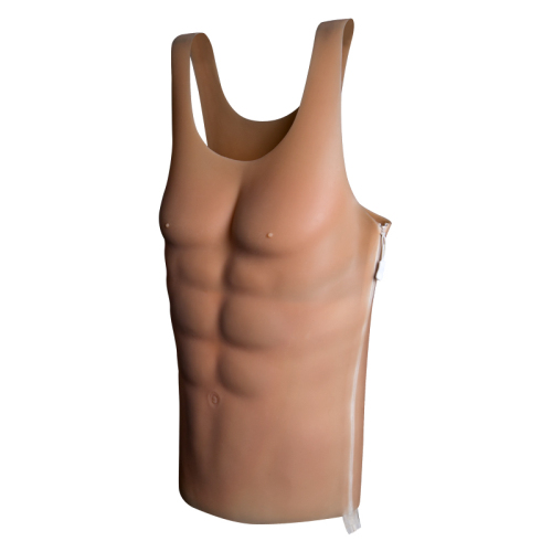 ファスナー付き　筋肉仮装　LSRシリコン製　筋肉スーツ　半身タイプ　コスプレ道具　偽腹筋　通販-4