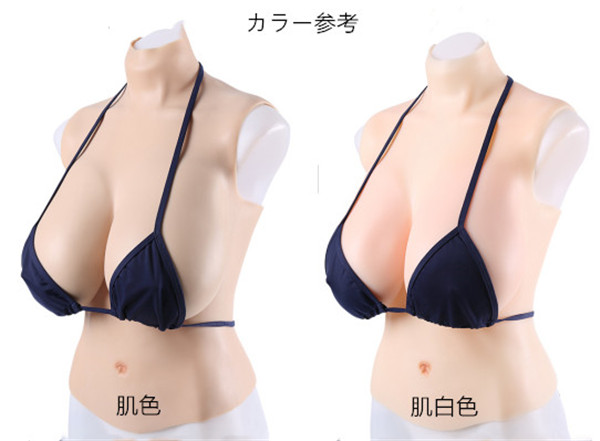 新品登場！！！超人気商品改良版　C/D/E/G/H/Iカップ　安全＆安心の医療用シリコン素材充填　上半身シリコンバスト　臍付き　夏でも涼しい　油が出ない改良版　男の娘にとって大切な物　超リアル＆柔らかい　胸が小さい女性必見　女装胸　おススメ-2