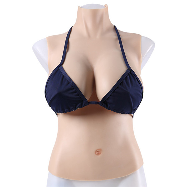 新品登場！！！超人気商品改良版　C/D/E/G/H/Iカップ　安全＆安心の医療用シリコン素材充填　上半身シリコンバスト　臍付き　夏でも涼しい　油が出ない改良版　男の娘にとって大切な物　超リアル＆柔らかい　胸が小さい女性必見　女装胸　おススメ-3