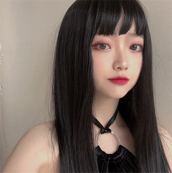 ブラック　かわいい姫様ウィッグ　長さ68ｃｍ　ネット付き　ストレートウィッグ　質感自然　ファッション　cosplay show　超人気ウィッグ　女装変装好物-1