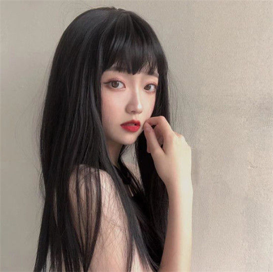 ブラック　かわいい姫様ウィッグ　長さ68ｃｍ　ネット付き　ストレートウィッグ　質感自然　ファッション　cosplay show　超人気ウィッグ　女装変装好物-3