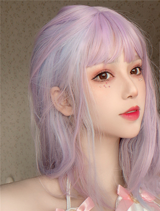 超人気ウィッグ　紅梅色　アニメの可愛い姫様ウィッグ　長さ36ｃｍ　ネット付き　ショートヘア　質感自然　ファッション　cosplay show　lolita　女装変装好物-2