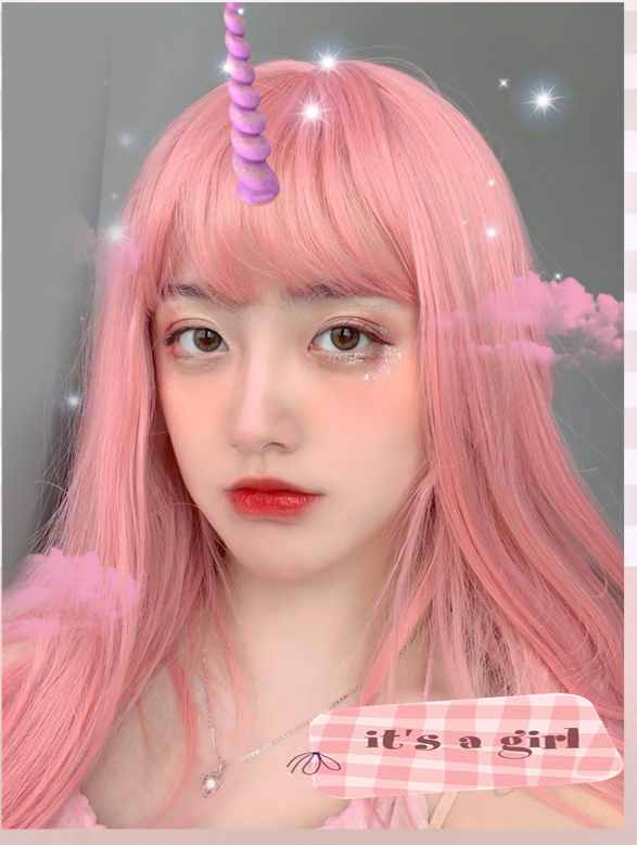 桜のピンク色　大人可愛いウィッグ　長さ55ｃｍ　ネット付き　ファッション　cosplay show　超人気ウィッグ　女装変装好物-1